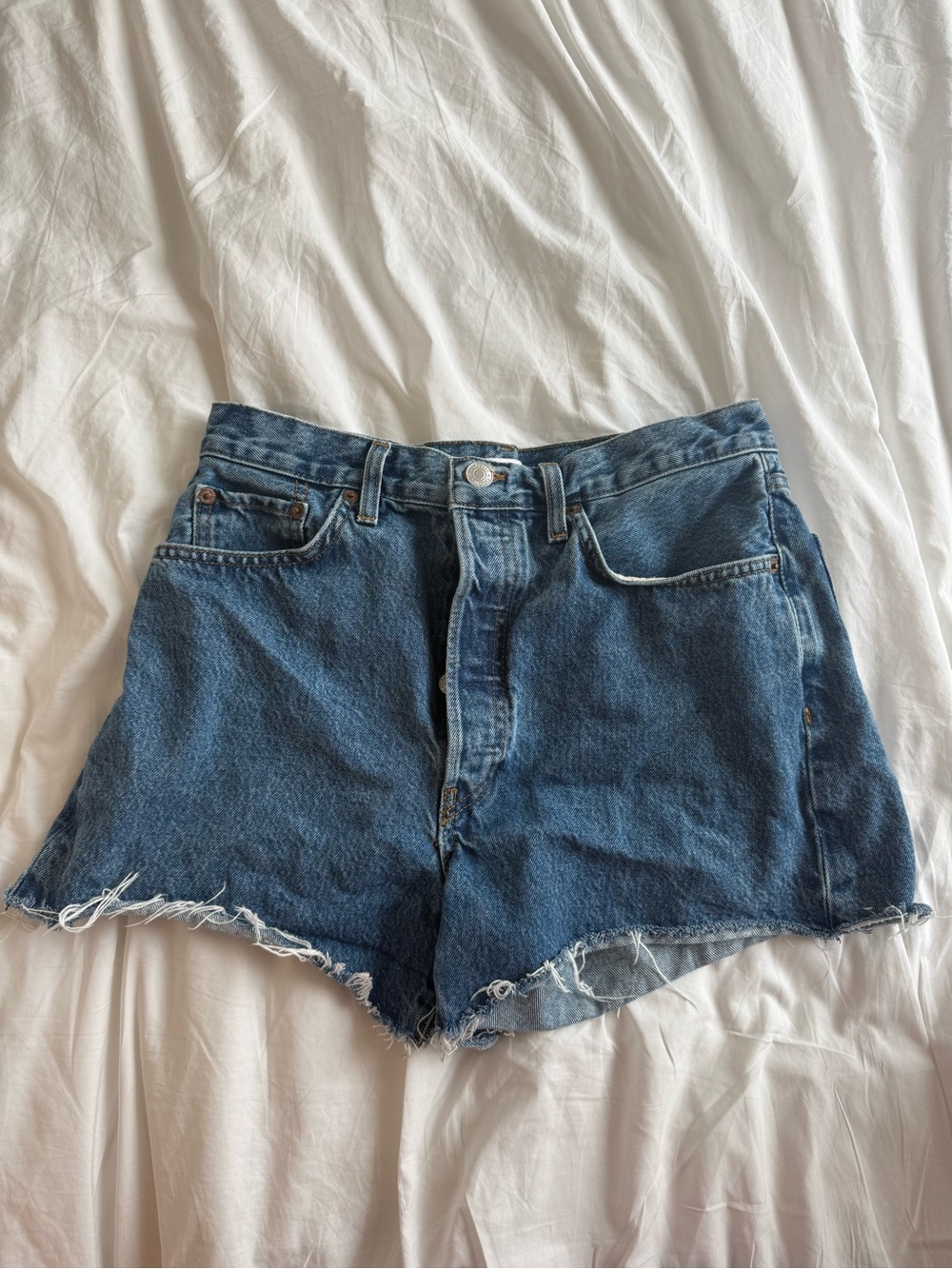 RE/DONE Denim Boyfriend Shorts